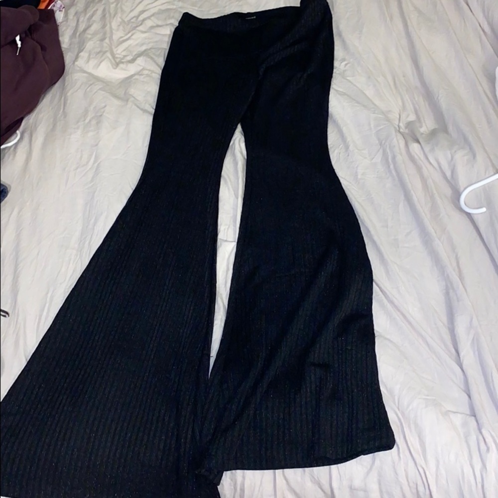 Black stretchy flare pants